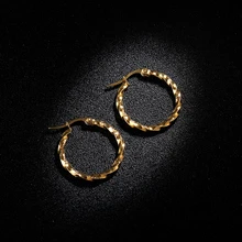 Модное Золотое кольцо из нержавеющей стали 2 мм|Серьги-гвоздики|
