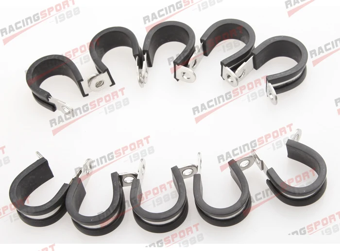 10PCS Cushioned Hose Mounting Clamp Loop Strap 304 Stainless Steel 1