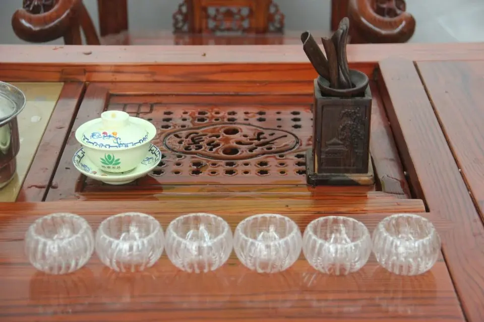 Китайский кунг-фу чайные чашки кофейные чашки двухслойная чашка узор Термостойкое стекло