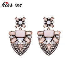 KISS ME Pink Geometric Crystal Earrings for Women 2017 Statement Earrings Alloy Vintage Jewelry Accessory джинсы kiss pink kiss pink ki011ewaton0