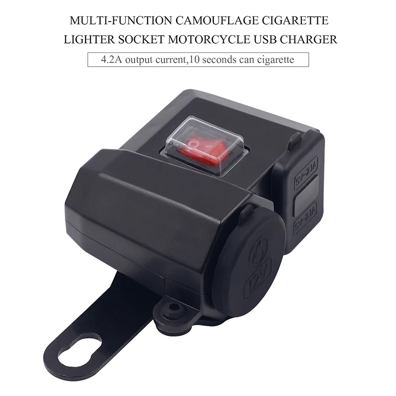 Зажигалка для сигарет розетка выход 12V черный Замена Пластик+ металлический USB Зарядное устройство переключатель вольтметра мотоцикл Водонепроницаемый полезные