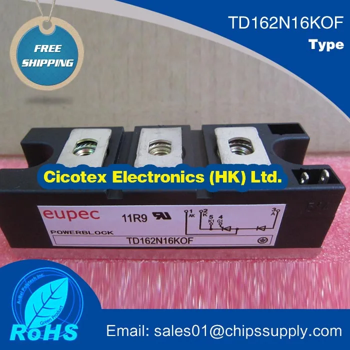 

TD162N16KOF MODULES IGBT SCR MODULE 1600V 260A MODULE TD162N16K0F