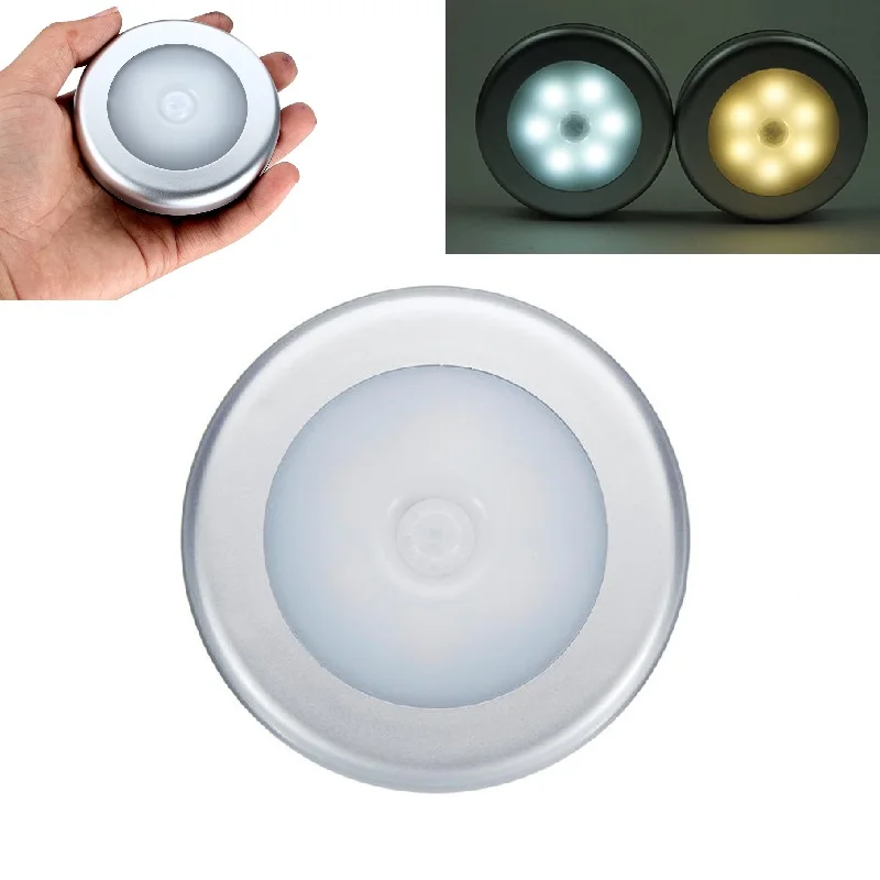 

6 LED Light Wireless PIR Auto Motion Sensor Infrared Night Light Automatic Human body sensing Cabinet Stair Bathroom Lamps