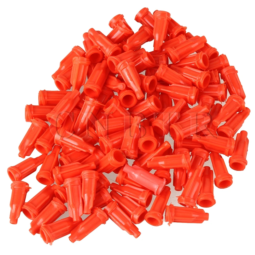 CNBTR 100pcs Screw Type Syringe Assortment Caps Glue Industrial Dispensing Syringe Tip Cap