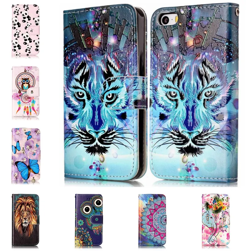 Флип-Чехлы с 3D рисунком для iPhone 5S Обложка бумажника кожаная чехол изображением