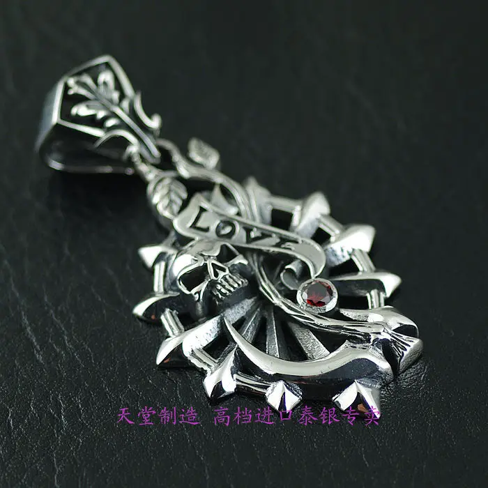 

925 sterling silver jewelry put the sickle of death skull pendants