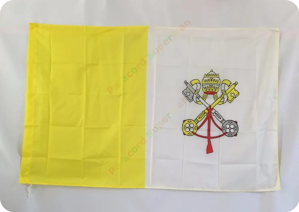 Бесплатная доставка 3ft x 5ft висит ва Национальный флаг Ватикан Национальный флаг баннер 150x90 см для торжества большой флаг