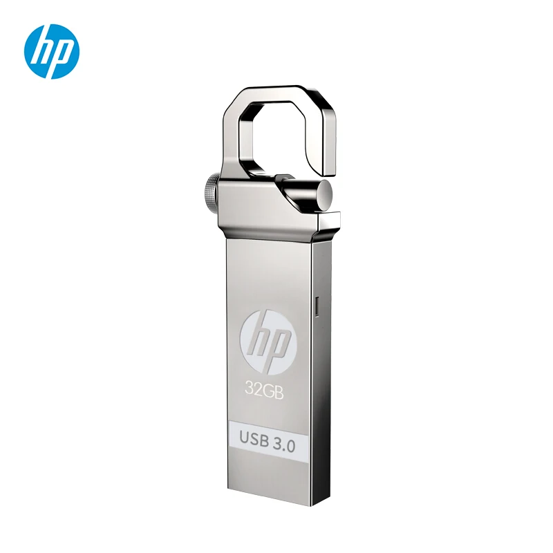 HP Metal USB Flash Drive 32GB 64GB DIY Pendrive X750W Cle USB 3.0 Memory Stick Key Thumb Hook Lock 