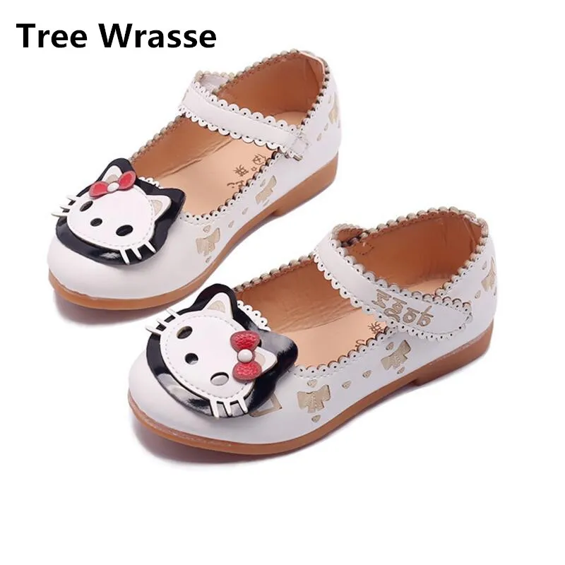 Детская кожаная обувь KT Kitty Kawaii кроссовки с героями мультфильмов для девочек Chaussure младенческой разнопарая детская обувь сандалии с героями мультфильмов для девочек