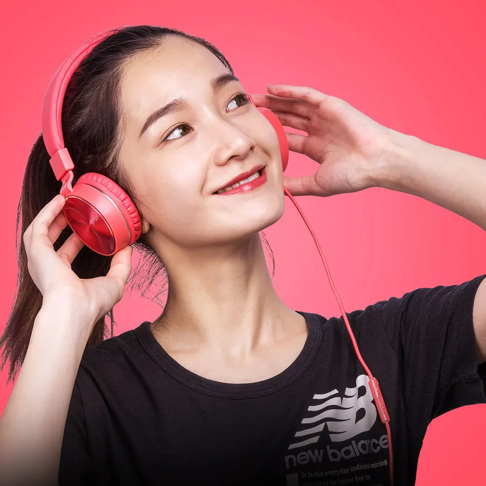 

Mobile phone headset subwoofer with wheat line control headset mobile music headset notebook foldable headband with headphones
