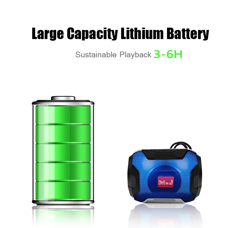 Bluetooth Колонка M & J со светодиодной подсветкой и поддержкой TF AUX USB|Портативные