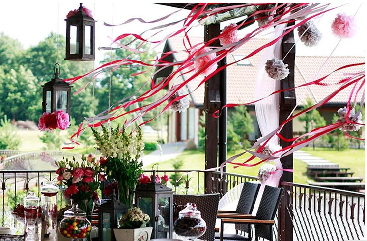 pompon 10cm Tissue Paper Pom Poms Flower Balls for wedding room Decoration Party Supplies diy craft paper flower