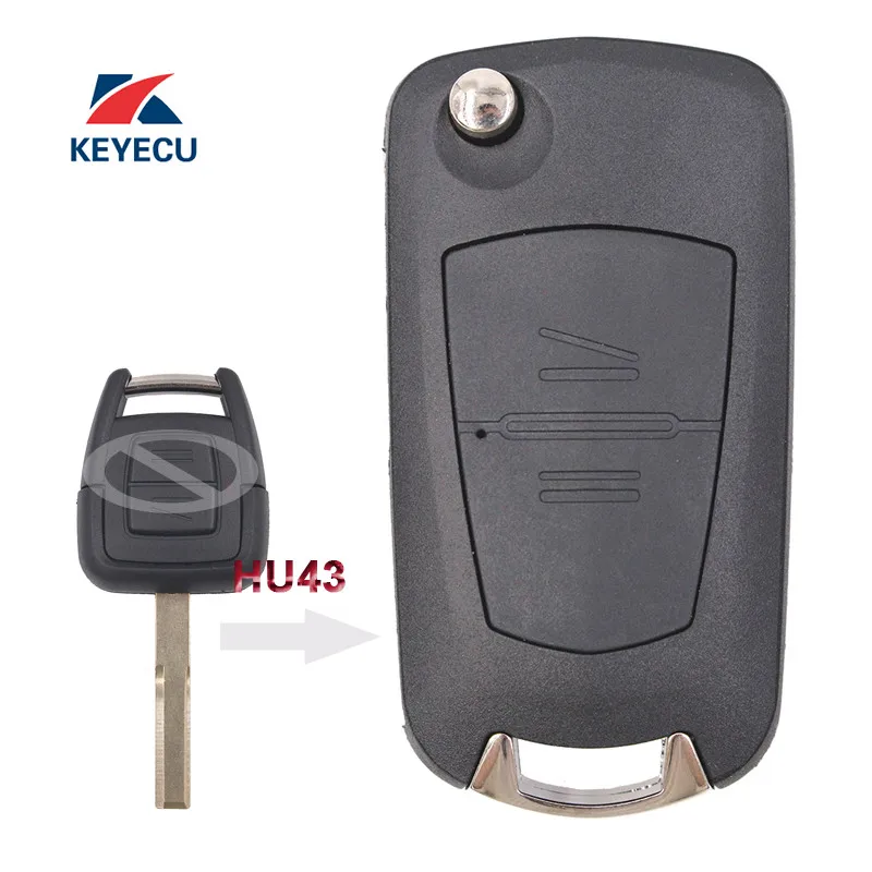 Сменный раскладной чехол KEYECU для Vauxhall Opel Astra Zafira Vectra Omega с 2 кнопками|Ключ от авто| |