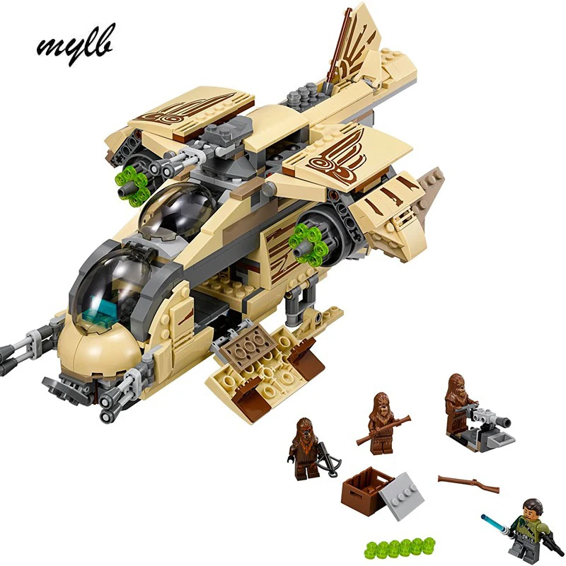 

mylb New 569pcs Star Wars Wookiee Gunship Blocks Bricks Toys Set Boy Game Plane Weapon Compatible with DIY