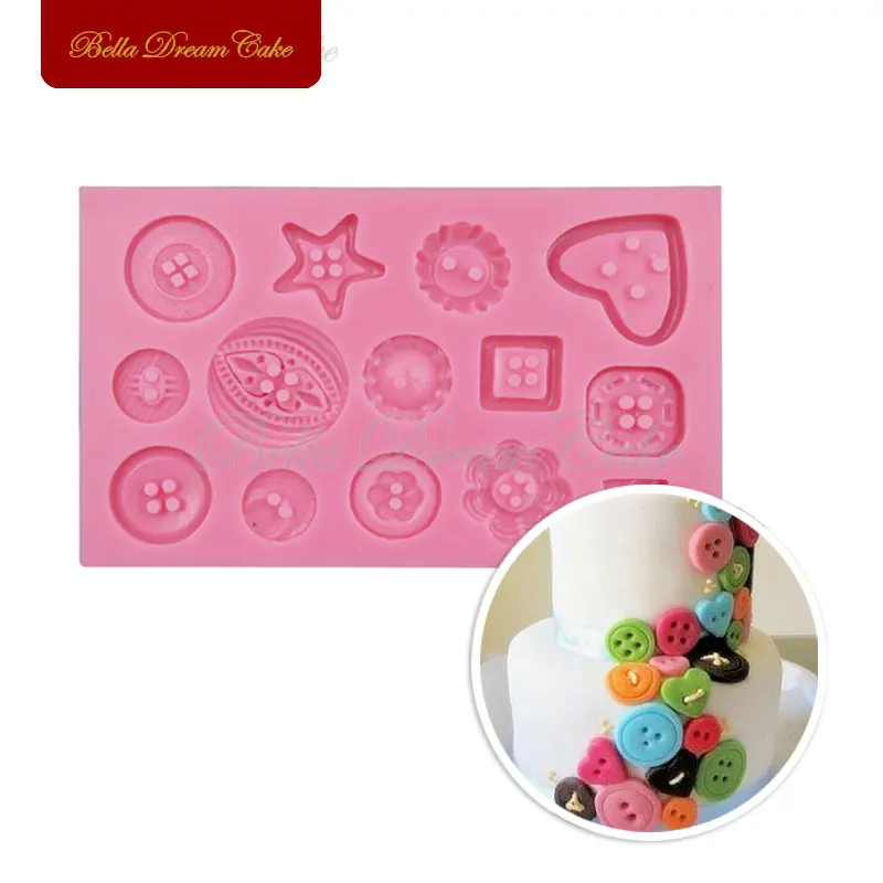 Bakeware Alert Varied Fasteners Series Button Shape 3d Silicone Mold Chocolate Fondant Cake Decorating Mould Gum Pastry Tool Sugar Paste Sm-316 High Safety Cake Molds