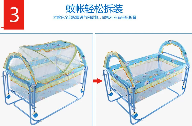 Детская колыбель для новорожденных, кровать для игр, складная, колесная, москитная сетка, кроватка, детское гнездо, портативная кроватка, универсальная wheel1-24M