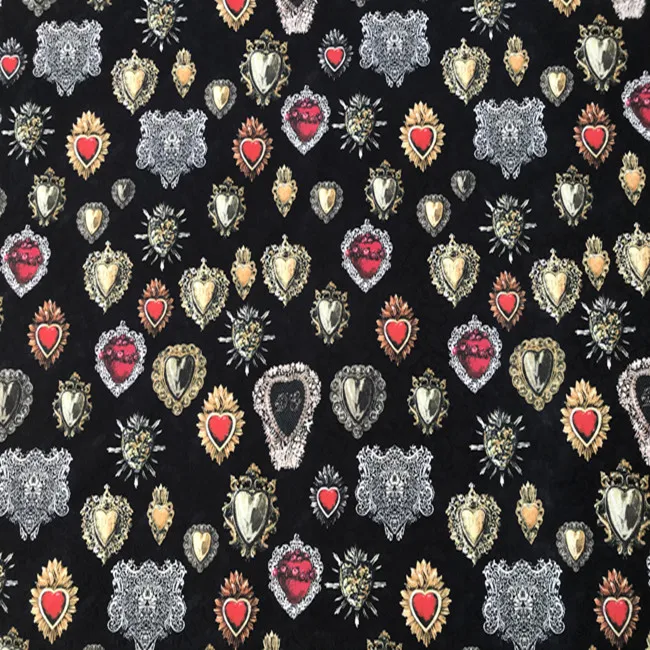 

The Sacred Heart Black Embossed Jacquard Fabric for Woman Girl Spring Autumn Dresses Coats Jackets Pants Sewing DIY-AF575