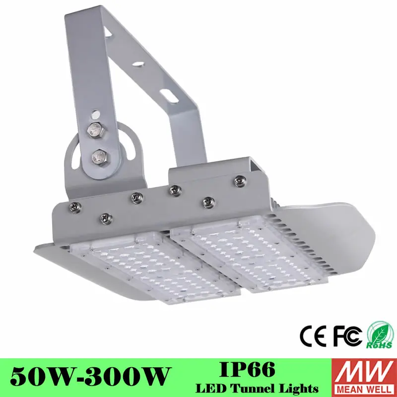 

Super Bright Modular led tunnel light 100w 150w 200w 300w MEAN WELL Power IP65 waterproof With 60° Beam Angle led flood lights