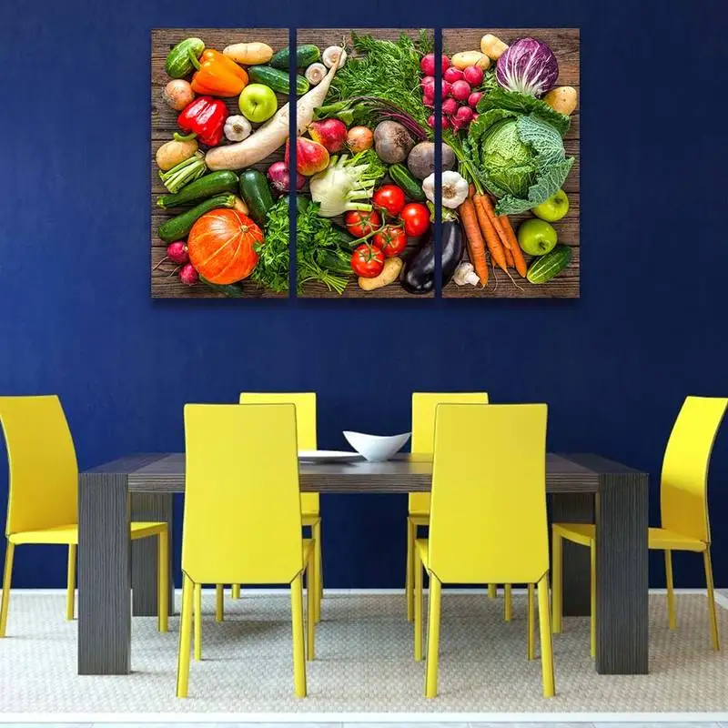3 Pieces Prints and Posters Still Life Vegetables Fruits Painting