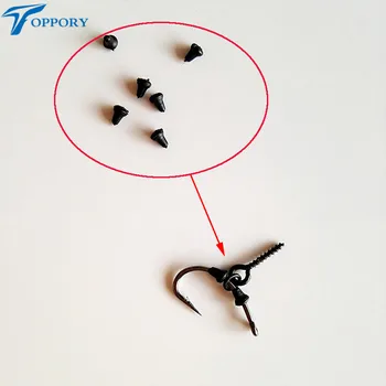

Toppory Wholesale 200 PCS/Lot Carp Fishing Rubber Hook Stops Shank Hook Stopper Buffer Carp fishing Hair Rigs Tackle Accessories