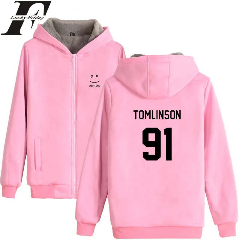 LUCKYFRIDAYF Louis Tomlinson One Direction Hoodies Women Thicker Winter Coats 2018 Sweatshirt Man/Women Female Zipper Clothes