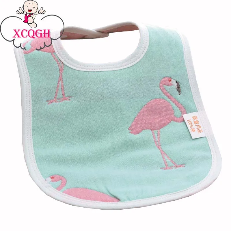 

XCQGH Baby Bibs Infant Toddler Saliva Towels Cartoon Animal Boys Girls Burp Cloth Newborn U Style Bib Waterproof Gauze Smock
