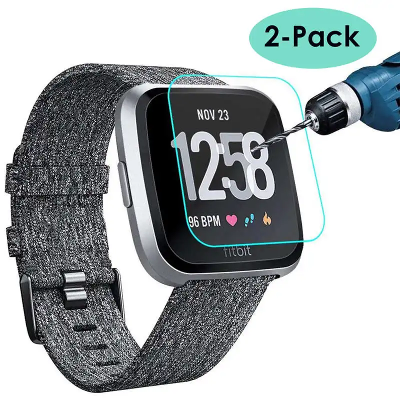 SOONHUA HD защитная пленка из закаленного стекла для Fitbit Versa фитнес-трекер Смарт-браслет часы против царапин защитный экран - Цвет: 2pcs