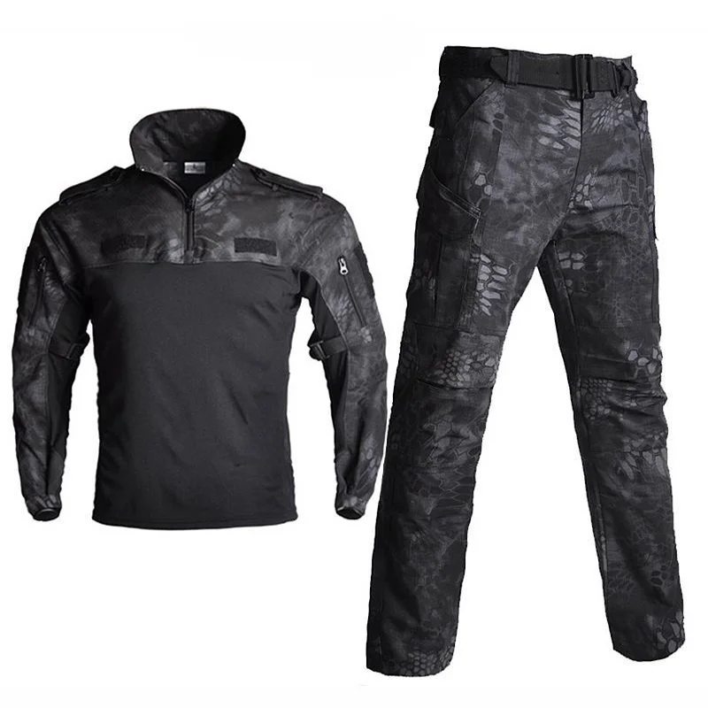Tactical Camouflage Military Uniform Clothes Frog Suits Men Hunting Training Ghillie Suit Airsoft Sniper Combat Shirt + Pants