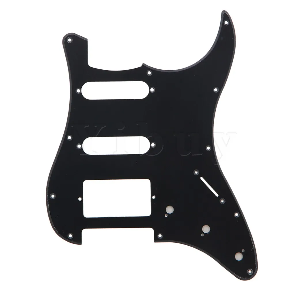 Yibuy 1PLY 11hole черный гитара pickguard СШ з-з-з Yibuy 1PLY 11hole черный гитара pickguard СШ з-з-з