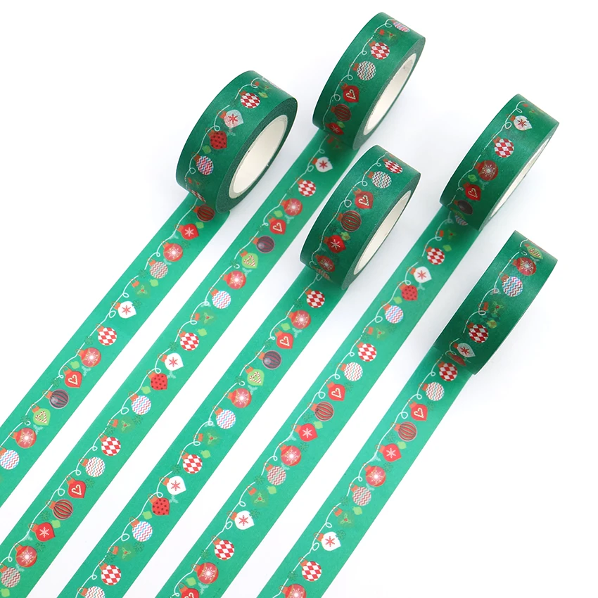 

1PCS 15MM*10M New Design Christmas Pattern Adhesive Washi Tape DIY Scrapbooking Masking Tape Cute Sticky Paper Tape