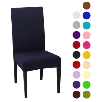 

4pcs Solid Color Chair Cover Spandex Stretch Elastic Slipcovers Chair Covers White For Dining Room Banquet Hotel Kitchen