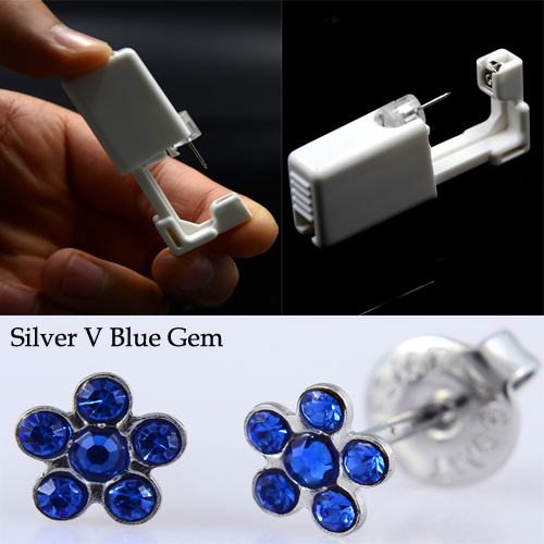 Disposable Device Machine Tools Piercing NO PAIN Safety Sterlised Easy Ear Piercer Sterile Bezel Dasiy Flower Ear Stud