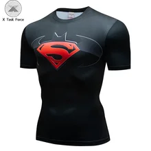 Новая летняя футболка супергероя Marvel 3D Супермен/Человек-паук/Бэтмен/Черная пантера Мужская футболка с коротким рукавом обтягивающая футболка