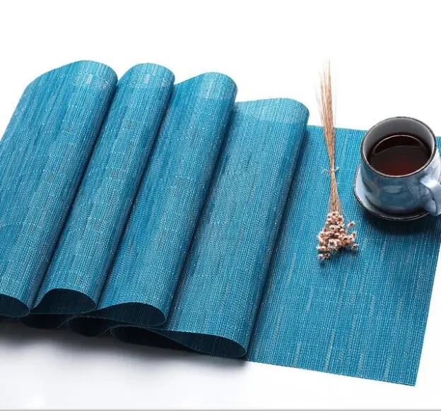 

Vinyl and Polyester Solid Table Runner PVC Table Cloth Heat Insulation Table Runner Table Mat