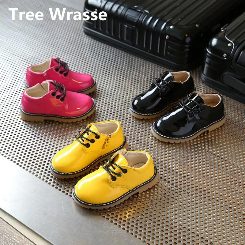 Spring New boy Children leather shoes Students black dance shoe