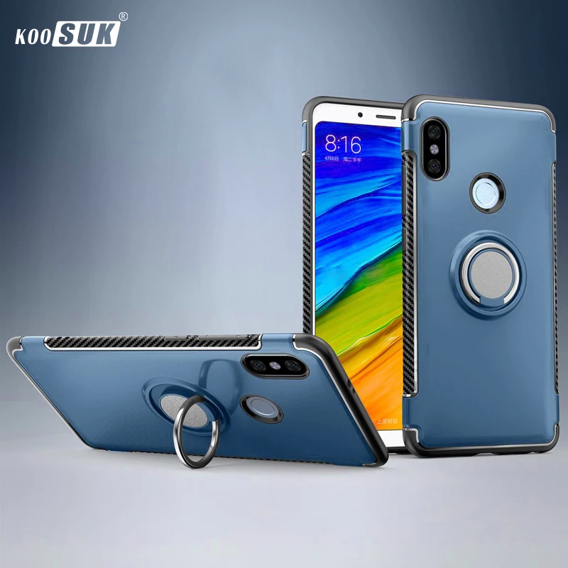 

Xiaomi Redmi Note 6 Pro Case Cover Armor 360 Full Protection Ring Magnetism Holder Shockproof TPU+PC sfor Redmi Note 6 Car Cases