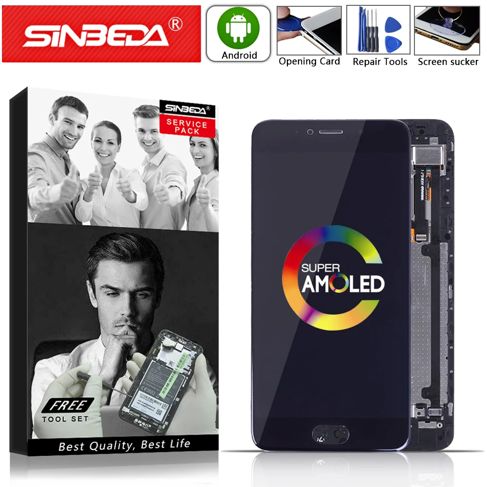 

5.2" Original Super AMOLED Screen For MEIZU Pro 6 M570M M570H LCD Display Touch Screen with Frame Digitizer Display Replacement#