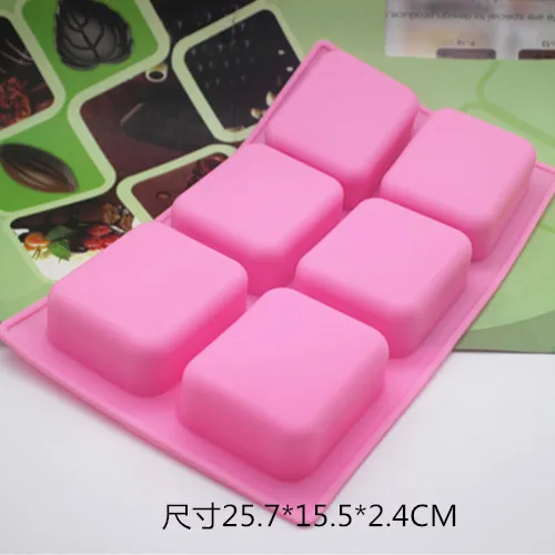 6 continuous silicone cake mold hand rectangular soap mould