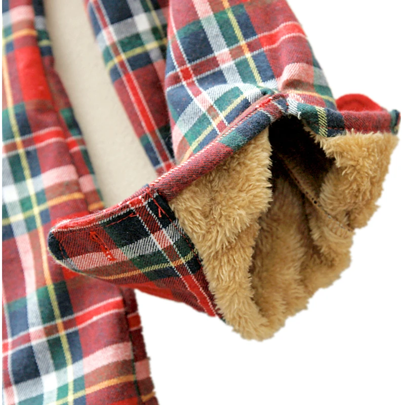 Зимние теплые блузки женские осенние Топы пальто Camisa Femininas с длинным рукавом Толстая бархатная фланелевая рубашка в клетку рубашки полный хлопковый топ