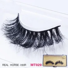 Конский волос ушко ручной работы Толстые вьющиеся накладные ресницы естественные длинные норковые макияж инструменты для наращивания HT1105