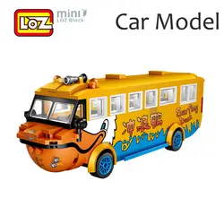 LOZ MINI City модель автомобиля 1:50 автобус экскурсия отличная игрушка-Имитация желтый утенок из мультфильма строительные блоки игрушка для