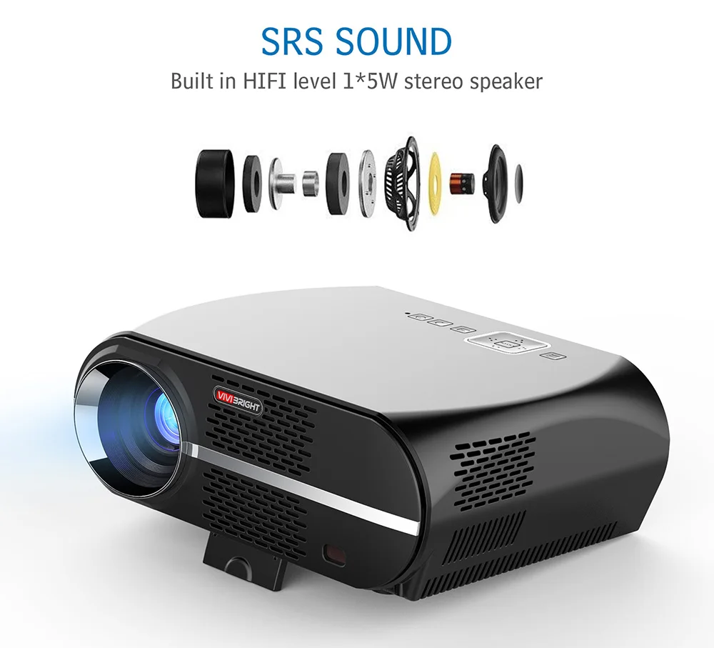 Exquizon GP100 Projector Support Full HD Set in Android 6.0.1 WIFI Bluetooth 1280800 3200 Lumens Beamer LED TV home theater (6)