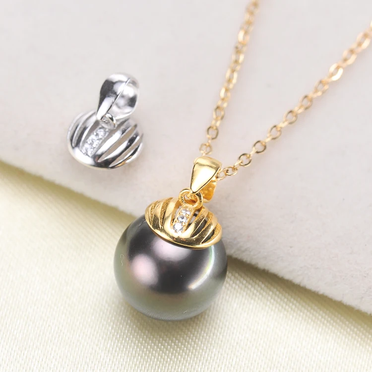 

925 Sterling Silver Pearl Pendant Popular Necklace Pendant Setting Findings Jewelry Parts Fittings Women Accessories