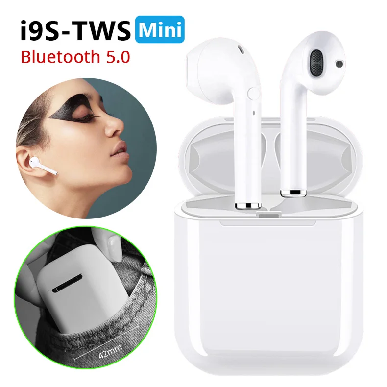 New i9S TWS Wireless Mini Bluetooth Earphones Stereo Sport Headset Bluetooth 5.0 Headphones Earbuds with Mic for All Smart Phone