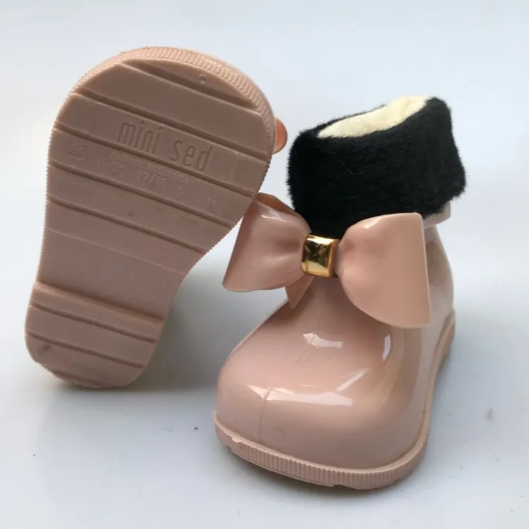 Mini Melissa/3 цвета; сезон осень-зима; непромокаемые сапоги для девочек; водонепроницаемая обувь; Новинка года; резиновые сапоги для малышей; Melissa Jelly; водонепроницаемые; 11,8-18,8 см