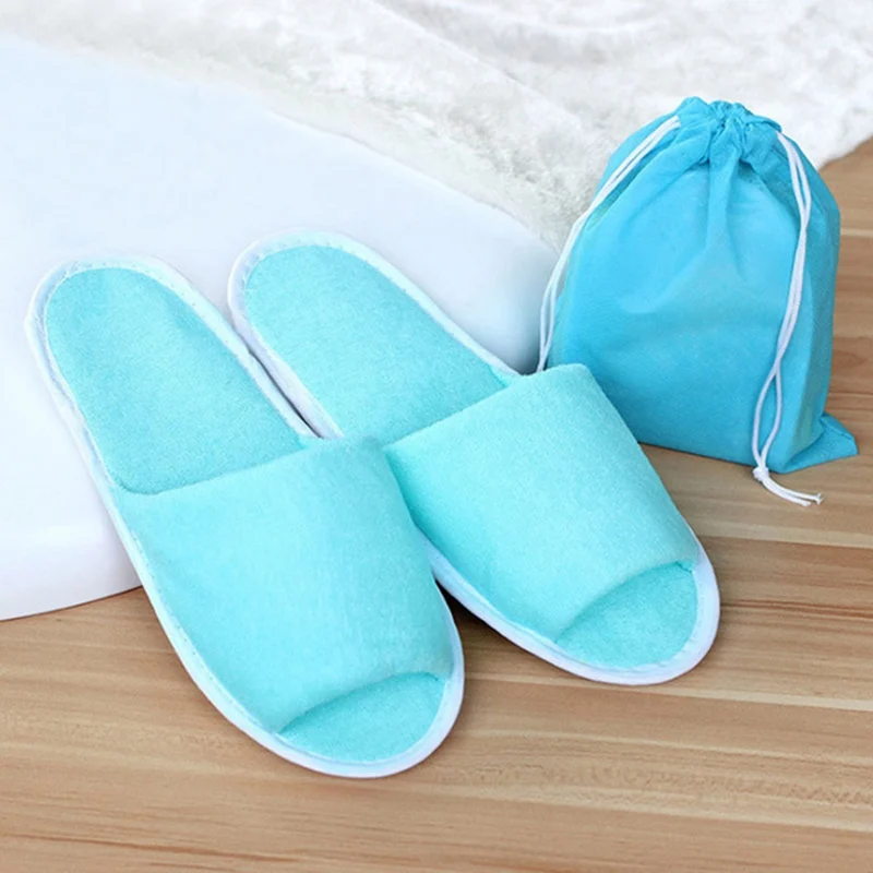 

Women Travel Business Trip Hotel Club Portable Not Disposable Folding Slippers Boys Home Guest Slippers With Bag