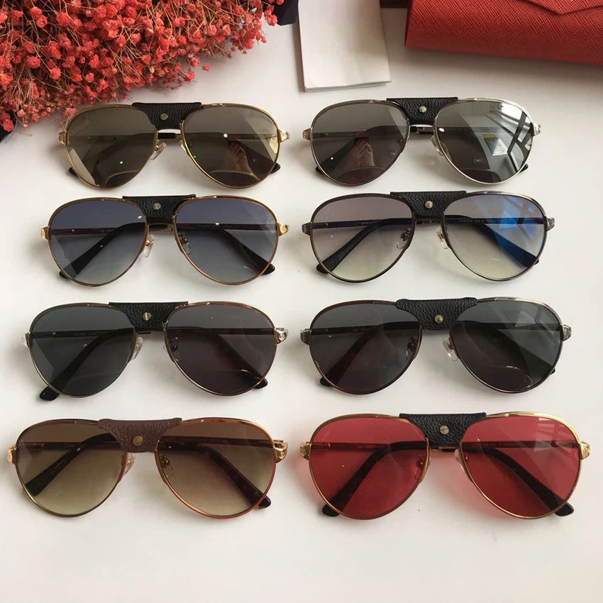 «Авиационные» очки большого размера, мужские кожаные очки, фирменный дизайн, женские солнцезащитные очки, роскошные классические мужские солнцезащитные очки для вождения в стиле ретро