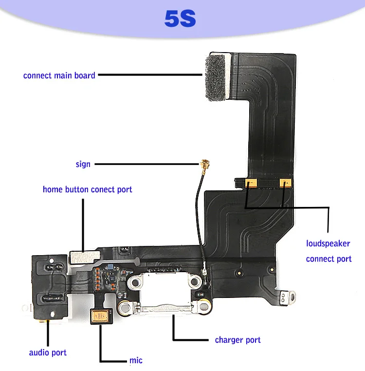 Используется для iPhone 5 5S 5C 6 6S plus 7 USB зарядное устройство штекер зарядный порт USB док-станция разъем гибкий кабель, запчасти для ремонта