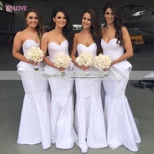 Sexy Sleeveless Sweetheart Bridesmaid Dress Ruched Mermaid Bridesmaid Dress Wedding Gowns vestido de dama de honor (SL-B51)