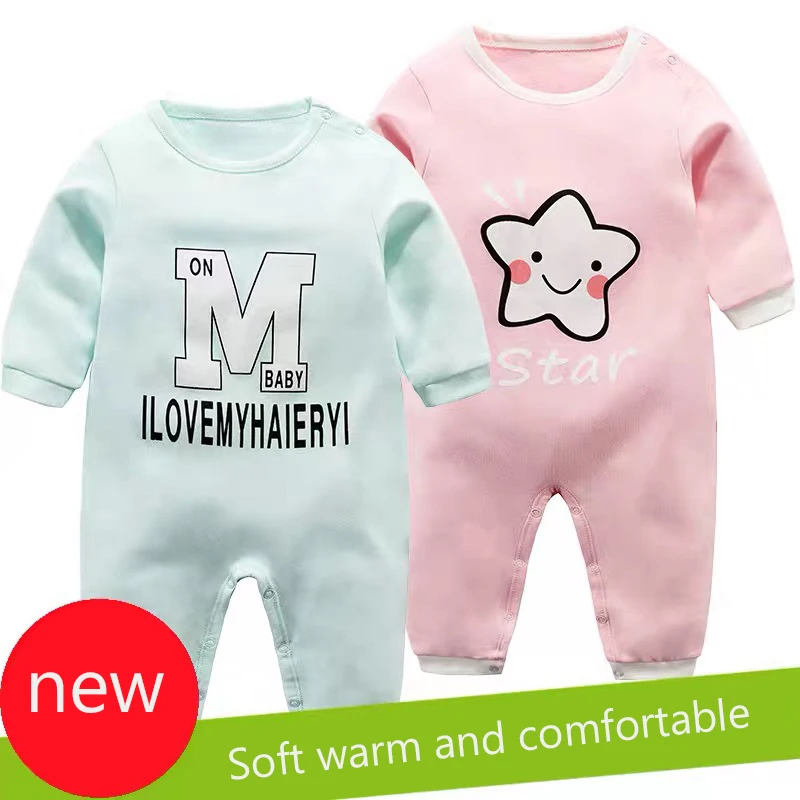 

baby girl clothes floral pig baby clothes Baby Siamese clothes spring and autumn cotton long-sleeved one-piece crawling clothes